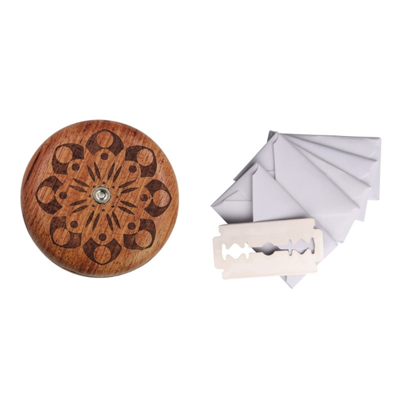 Wooden Bread Knife Razor Cutter with Storage Bag Round Bread Lame Dough Scoring Slashing Tool for DIY Sourdough Bread: Pattern 3