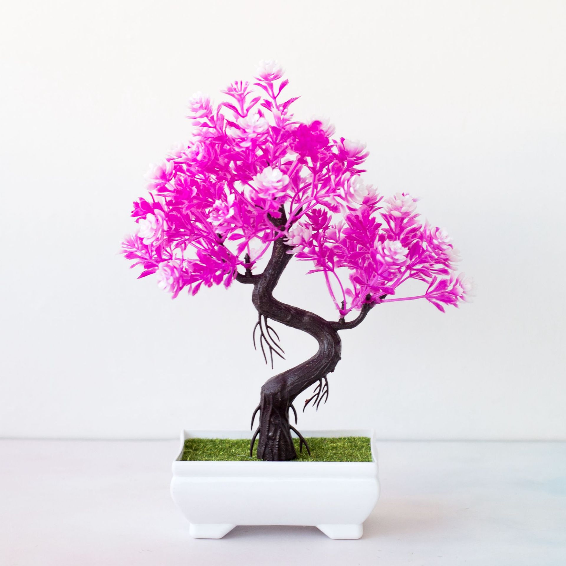 Simulatie bloemen kunstplanten bonsai simulatie plastic boom pot plant pot ornamenten voor thuis tafel tuin decoratie knutselen: Hydt paars rood