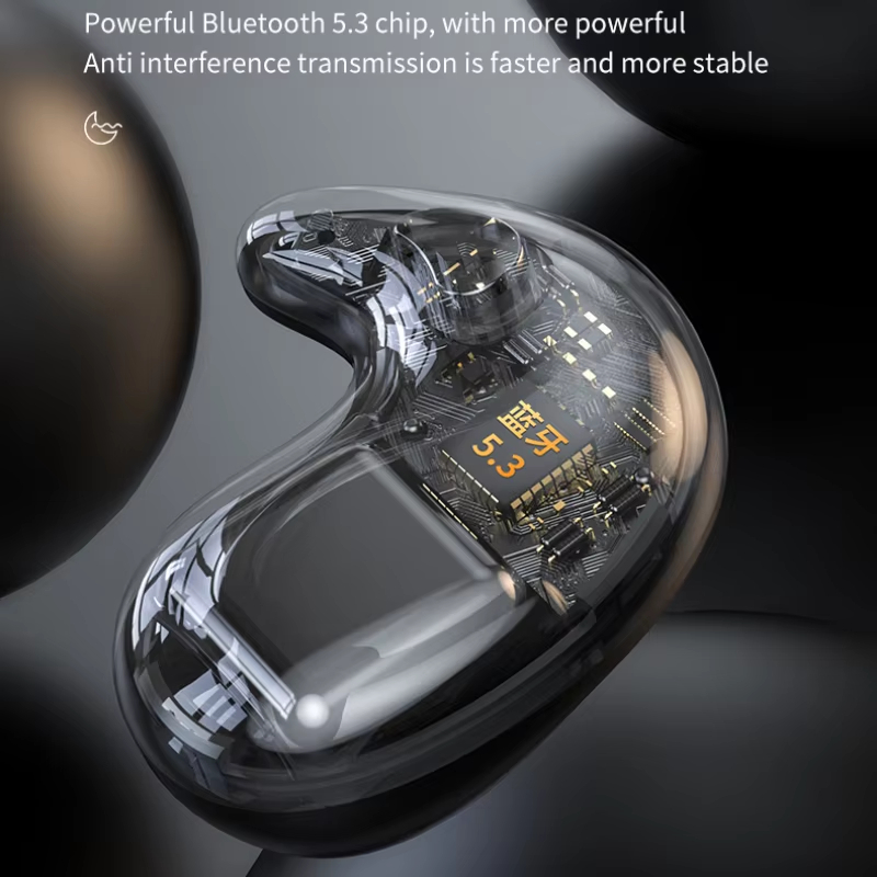 X55 Mini Auricolare Stereo Cuffie nascoste con microfono Chiamata HD Auricolari per dormire impermeabili Mini cuffie wireless TWS Bluetooth