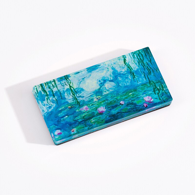 1Pcs Art Gallery Magneet Mooie Tekening Acryl Magnetische Knop Houder Voor Whiteboard Koelkast Memo Foto School F624: Water lily