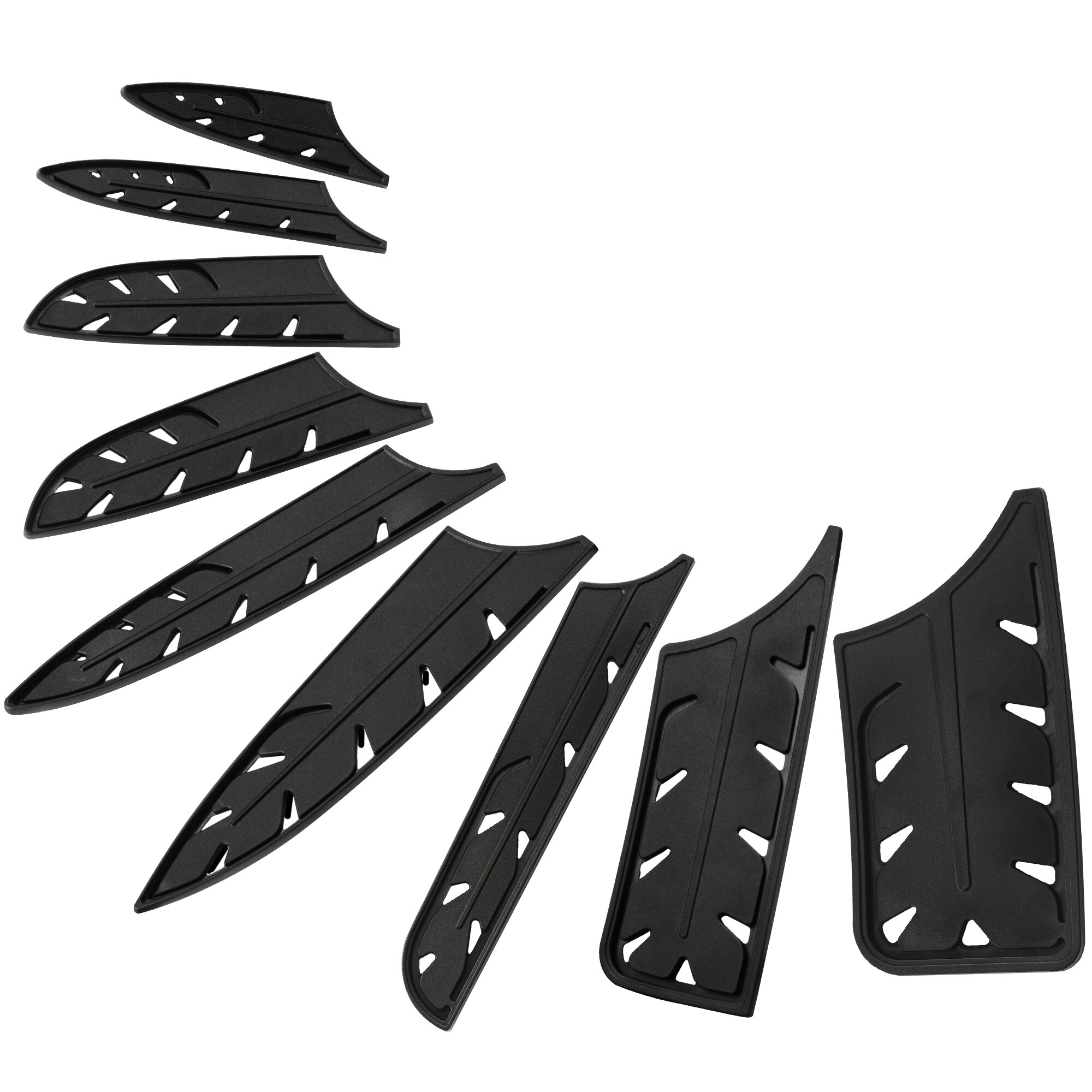 XYJ 9pcs Knife Cover Pp Plastic Black Feather Knife Sheath Utility Paring Santoku Nakiri Cleaver Bread Slicing Chef Knives: Default Title