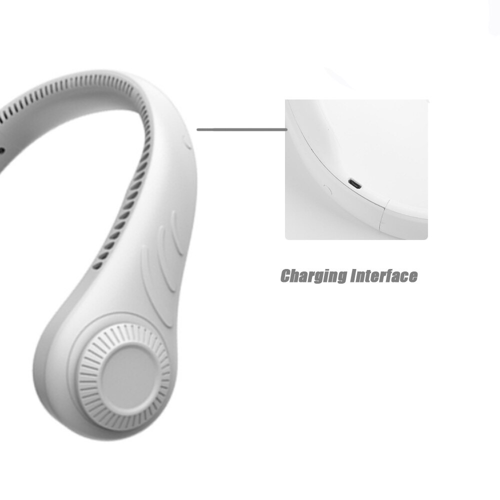 Neck USB Portable Fan Leafless Mini Desktop Fan Summer Cooling Electric Fan Home Appliance