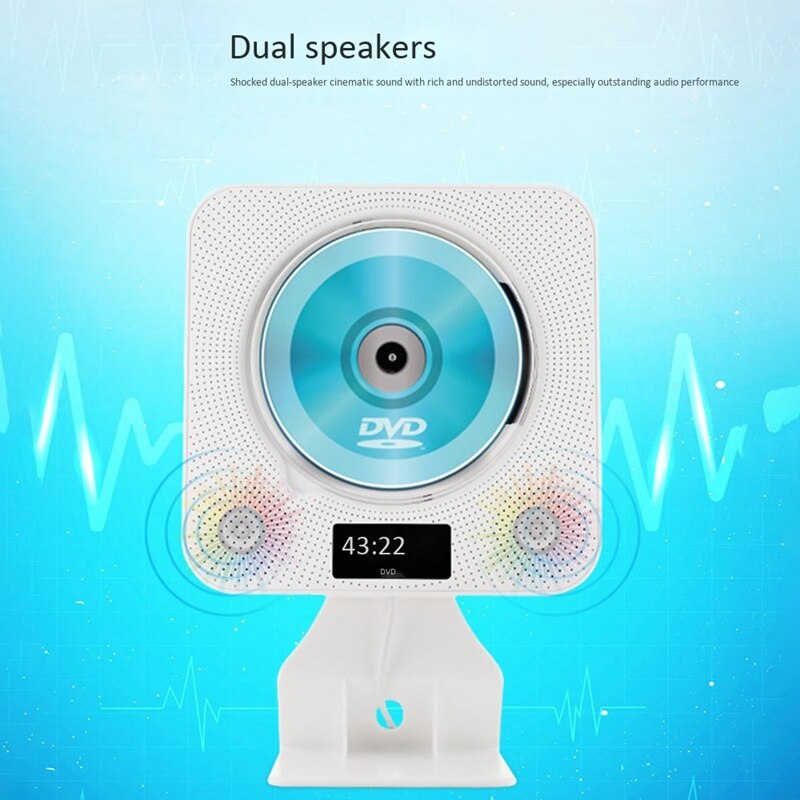 Cd Dvd Speler Bluetooth Speaker Wandmontage Fm Radio Met Led Display En Afstandsbediening Ingebouwde Hifi Luidspreker