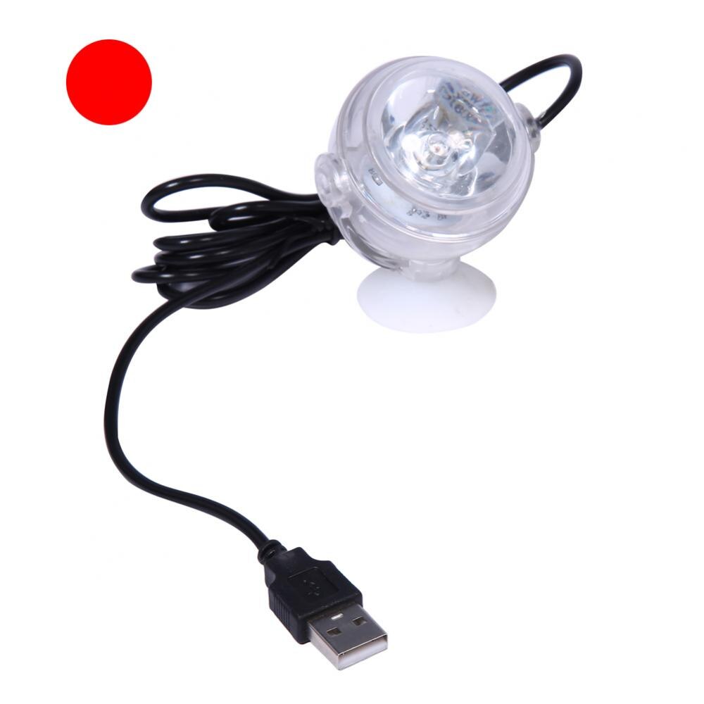 LED Spot Light Fish Tank Aquatics Aquarium Bright USB Charge Lamp Decoration: Red