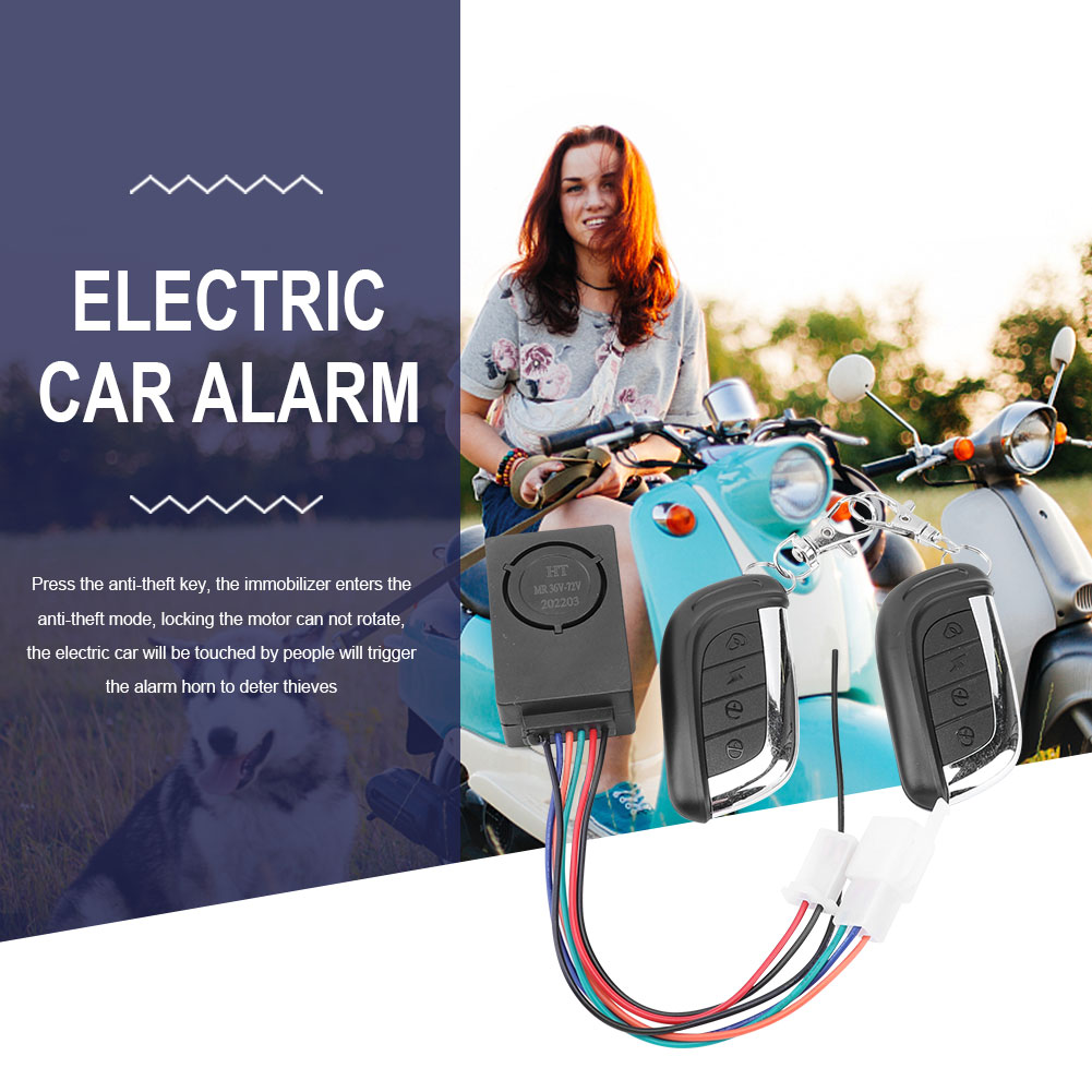 1-5setzt 36-72V 125db Elektrische Fahrzeuge Alarm System Anti-Diebstahl E-Fahrrad Alarm System Fernbedienung Alarm Gerät für Radfahren