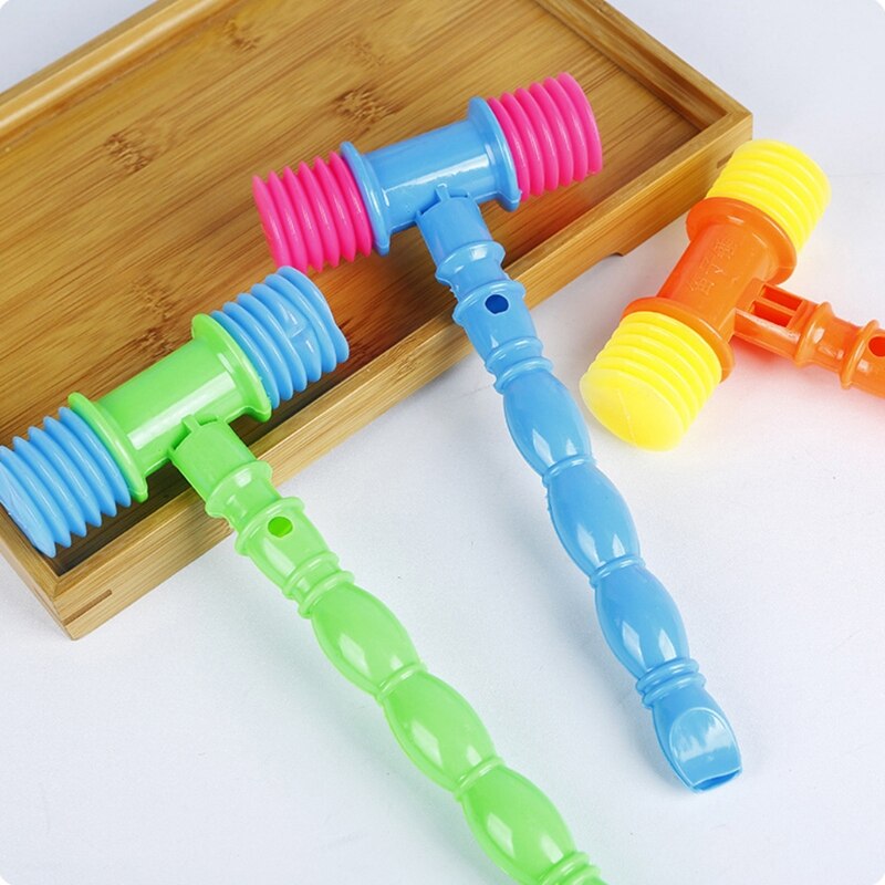 Martillo de juguete educativo para bebés, juguete de plástico suave con sonido y silbato, H055
