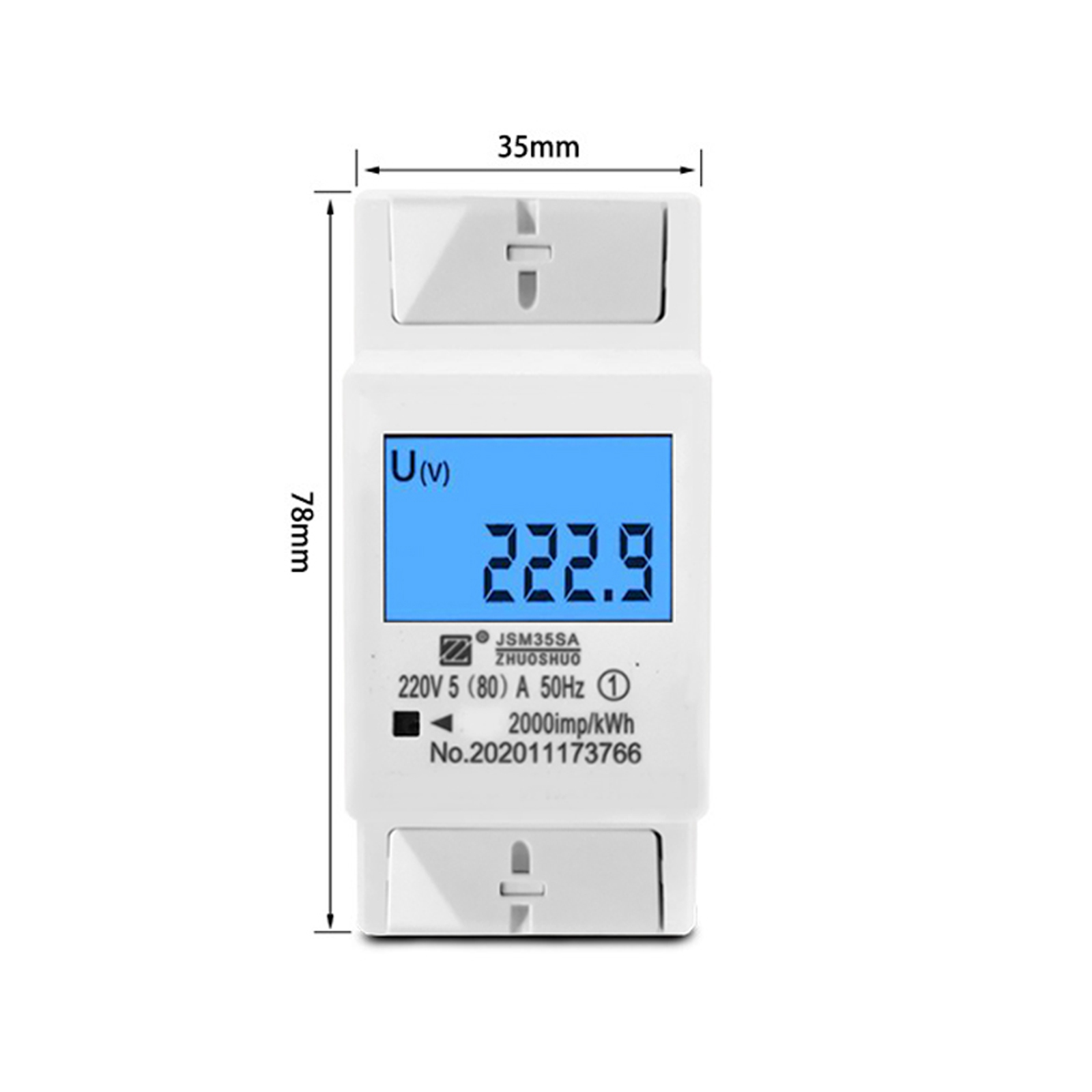 Lcd-digitaal display, stroomverbruik, energiemeter, lcd-digitale eenfase-energiemeter, kwh-stroomverbruiksmeter