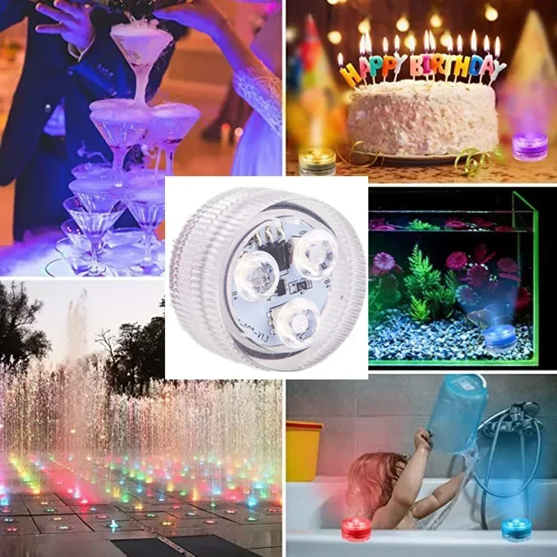 Unterwasser lichter 3LED Tauch-Schwimmbad leuchten mit Farn gesteuerter Schwimmbad leuchte Unterwasser-Farbwechsel-Nacht lampe