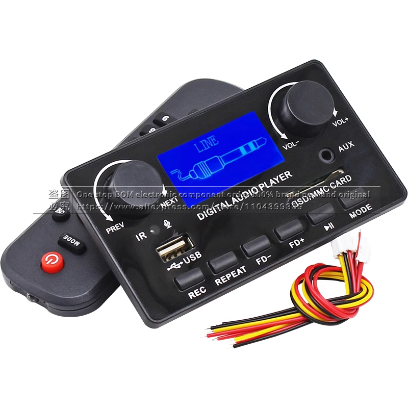 LCD Bluetooth Audio Decodierung Board DIY Radio Audio Box Hauptplatine SD Karte U Disk USB verlustfreier Player FM Radio
