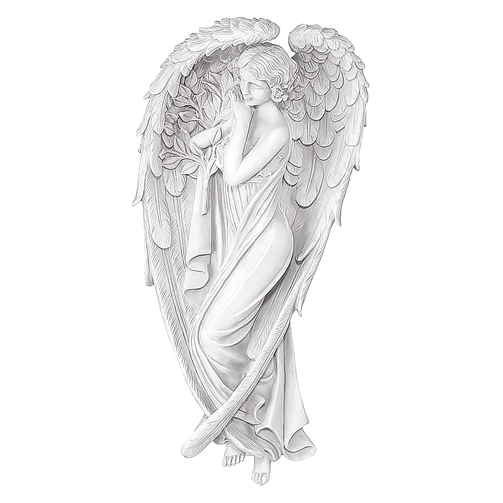 Guardian Angel Sculptuur Hars Ambachten Decoratie Woonkamer Studie Creatieve Standbeeld Ambachten Oude Woonaccessoires Gebed Angel