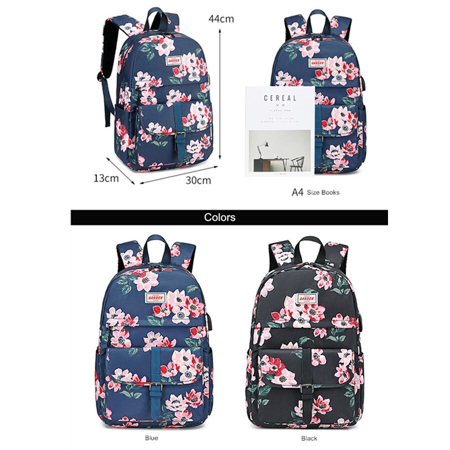 Fengdong Bloemen School Rugzak Voor Meisjes Vrouwen Vintage Bloem Zak Vrouwelijke Rugzak Kids Schooltas Student Grote Rugzak