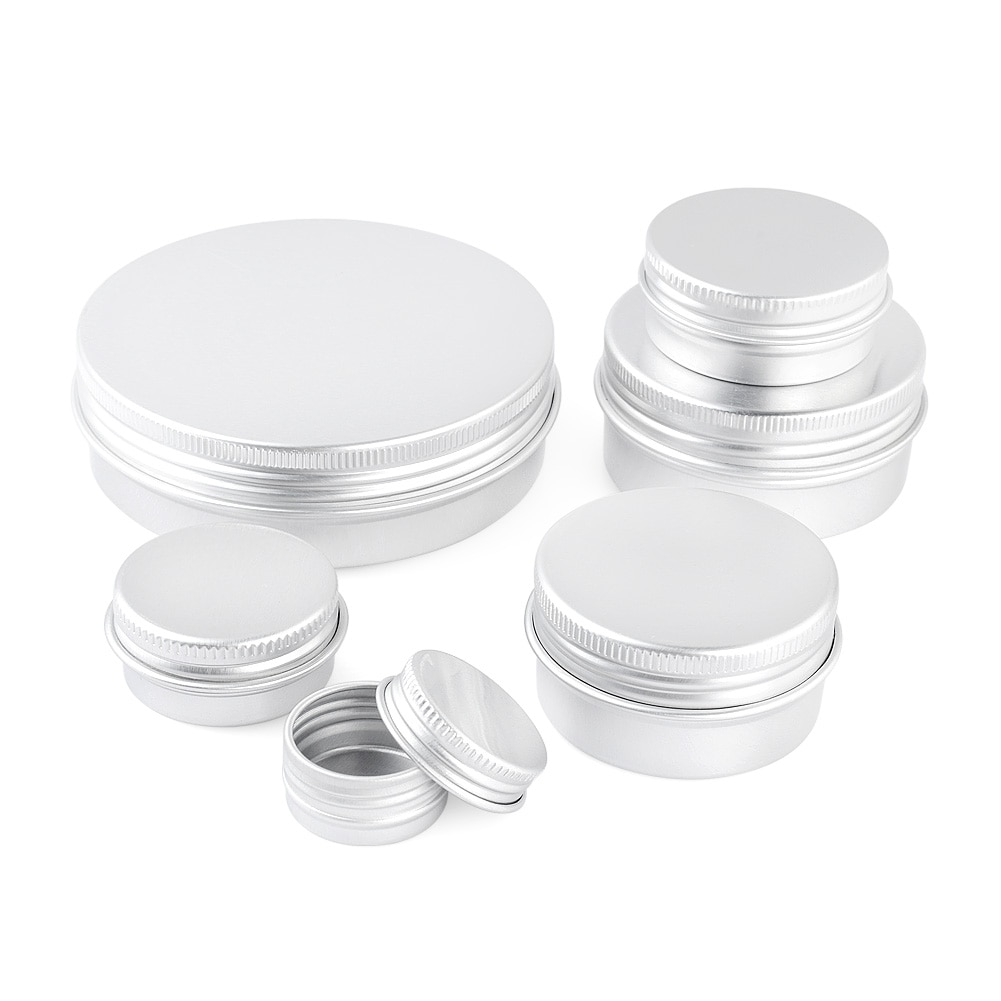 10pcs 10g Refillable Container Aluminium Nail Art Cosmetic Pots Box Cream Storage Jar Tin Empty Round Can with Screw Inexpensive