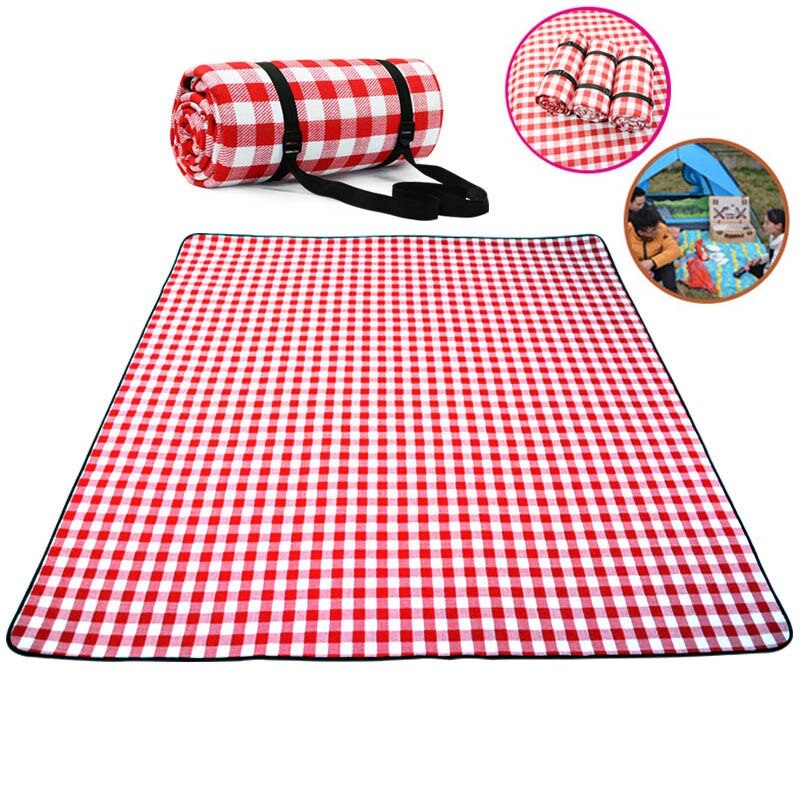 Camping Beach Plaid Picnic Mat Outdoor Folding Moistureproof Waterproof Blanket Thicken Pad Breathable Soft Blanket Tourist Pad