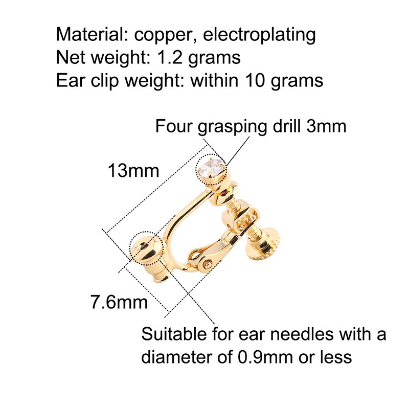Spiral ear clip female invisible painless diamond ear clip artifact no hole ear clip high sense earrings to ear clip converter