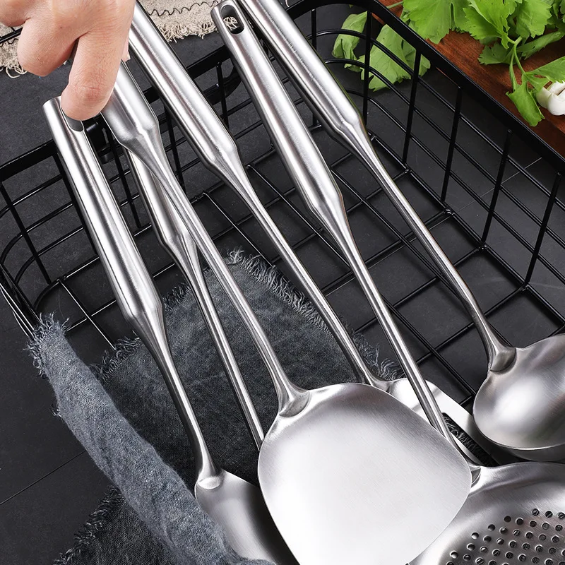 Rvs Spatel 304 Food Grade Keukengerei Huishoudelijke Vergiet Keuken Koken Spatel Pot Soep Lepel Keuken Artikelen