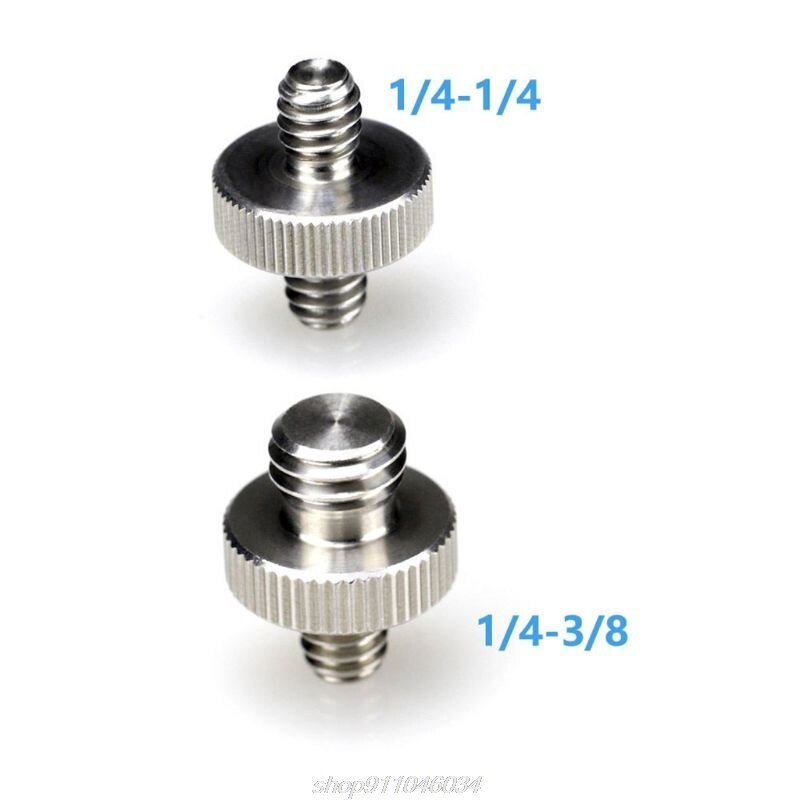 Metalen 1/4 \ "Man 1/4 \" Of 3/8 \ "Man Schroefdraad Adapter 1/4 Of 3/8 Inch dubbele Man Schroef Adapter Statief Camera N18 20