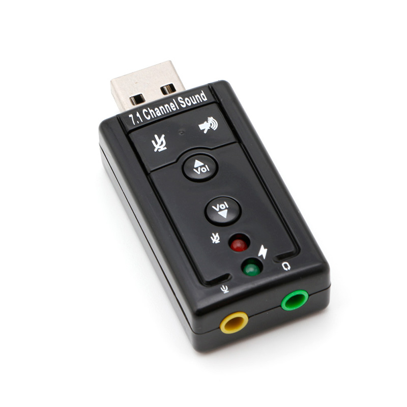 Externe Usb Geluidskaart Adapter Virtuele 7.1 Usb 2.0 Luidspreker Met Microfoon 3.5Mm Jack Converter Voor Pc Laptop # C