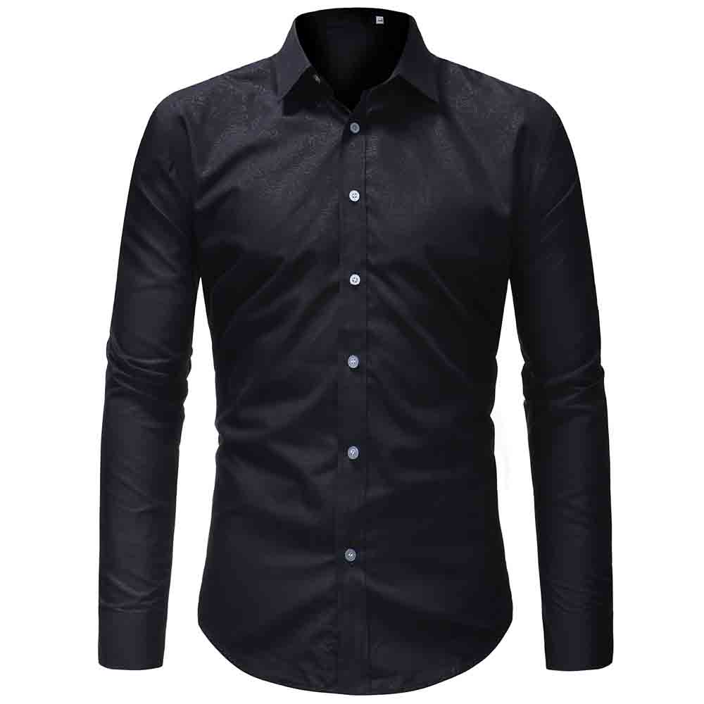 Mode Mannen Shirt Lange Mouw Camisas Para Hombre -kleding Shirt Heren Casual Slim Fit Camisa Hombre Cool mannen: Black / XXL