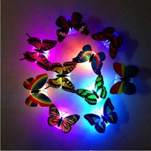 Farverig skiftende sommerfugl led natlampe hjem værelse bryllupsfest skrivebord vægindretning med sugepude børn  #40: Default Title