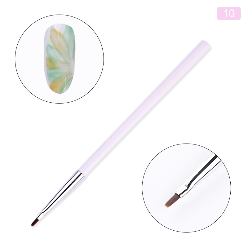 Marmorhandtag nagelkonst akrylborste uv gel liner ritpenna blomma carving måla penslar nail liner diy nail art verktyg: Mönster 10