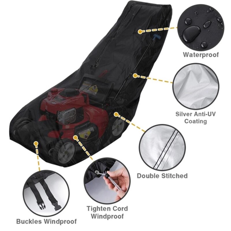 Lawn Mower Cover Waterproof UV Protector Advanced Polyester Cover Tear Resistant Multi Function Cover Garden Home Accessories