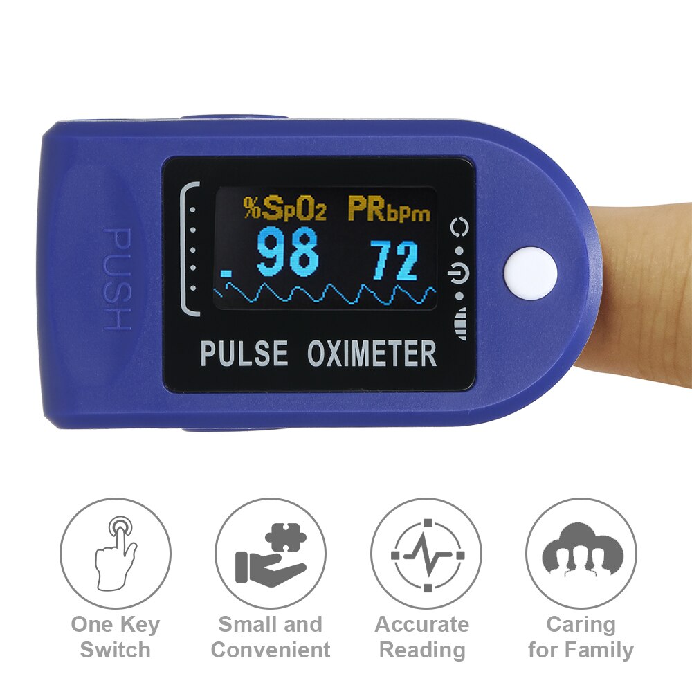 Digital Fingertip Pulse Oximeter LED Display Blood Oxygen Level SpO2 Finger Oximeter Sensor Saturation Fingertip Monitor