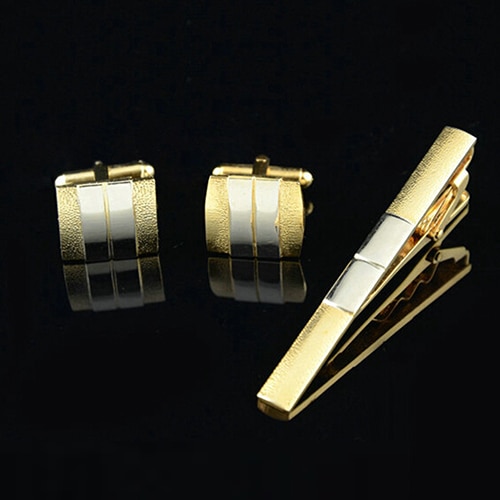 Luxury Frosted Cufflinks for Men Tie Bar Clasp Clip Cufflinks Wedding Suit Shirt Cuff Links Men Accessories Business