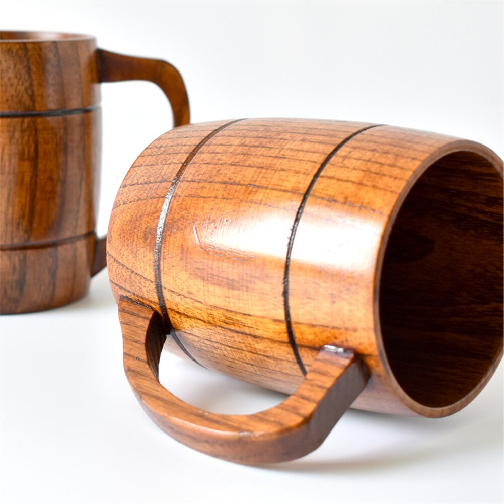 Drinking Cup Wooden Beer Mugs Coffee Cup Camping Mugs Craft Beer Glasses Wood Tankard Milk Tea Natural Materials Cup