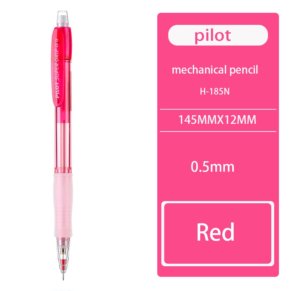 Japan PILOT H-185N mechanical pencil color transparent rod 0.5mm retractable mechanical pencil for students: Red