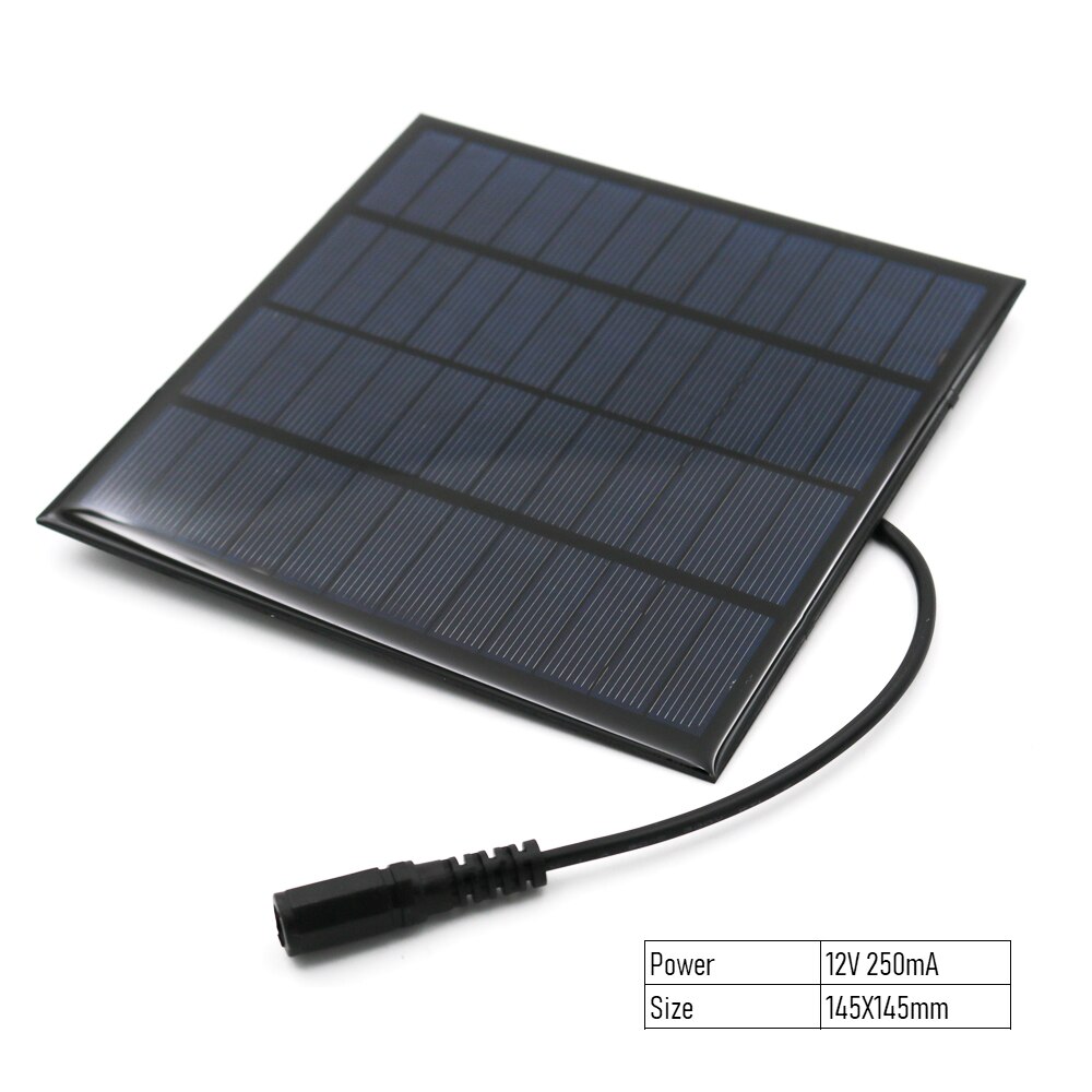 Zonnepaneel 12V 1.5W 2W 2.5W 3W 4.2W 5W 7W 10W mini Zonnestelsel Diy Voor Batterij Mobiele Telefoon Opladers Draagbare 5.5*2.1 Dc Plug: 3W