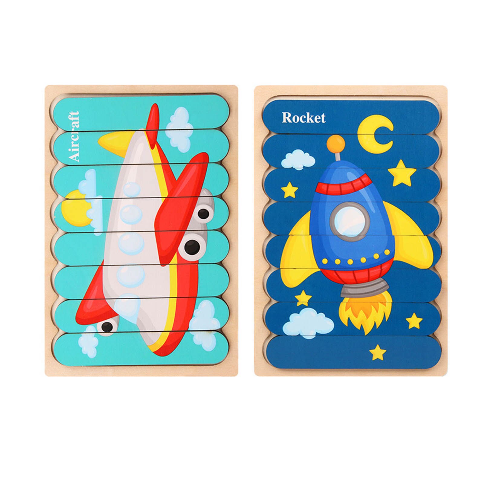 Kids 3D Wooden Puzzle Toy Cartoon Animal Intellige... – Grandado