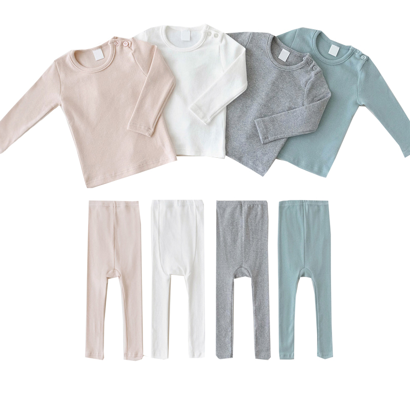 Lente Koreaanse Stijl Baby Veelzijdige Dieptepunt Ondergoed Set Baby Solid Kleding Set Kids Meisjes Casual Warme Set, #9272