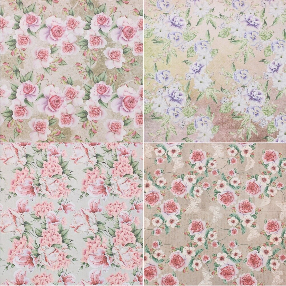 KSCRAFT 12pcs 6" Single-side Printed Forever Love pattern papercraft art paper handmade scrapbooking kit set books