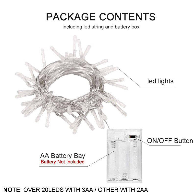 1.5m/3m/6m/7.5m/10m Christmas Lights Waterproof Battery Led String Lights Christmas Decorations For Home
