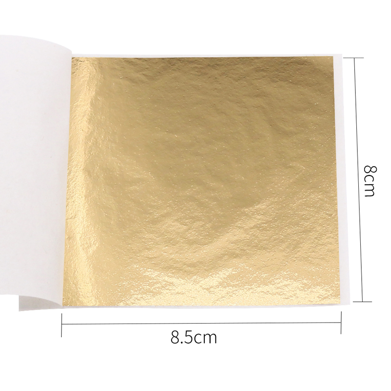 Imitation Gold Leaf Sheets ,Gilding Flakes ,Glitter Paper 100pcs ,for Home Decoration Wall Furniture Statue Crafts Nail 8x8.5cm: A gold