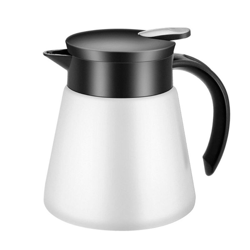 Bouteille sous vide à Double paroi en acier inoxydable de 680/880ml, carafe isotherme pour café, thé au lait et eau: White 880ml
