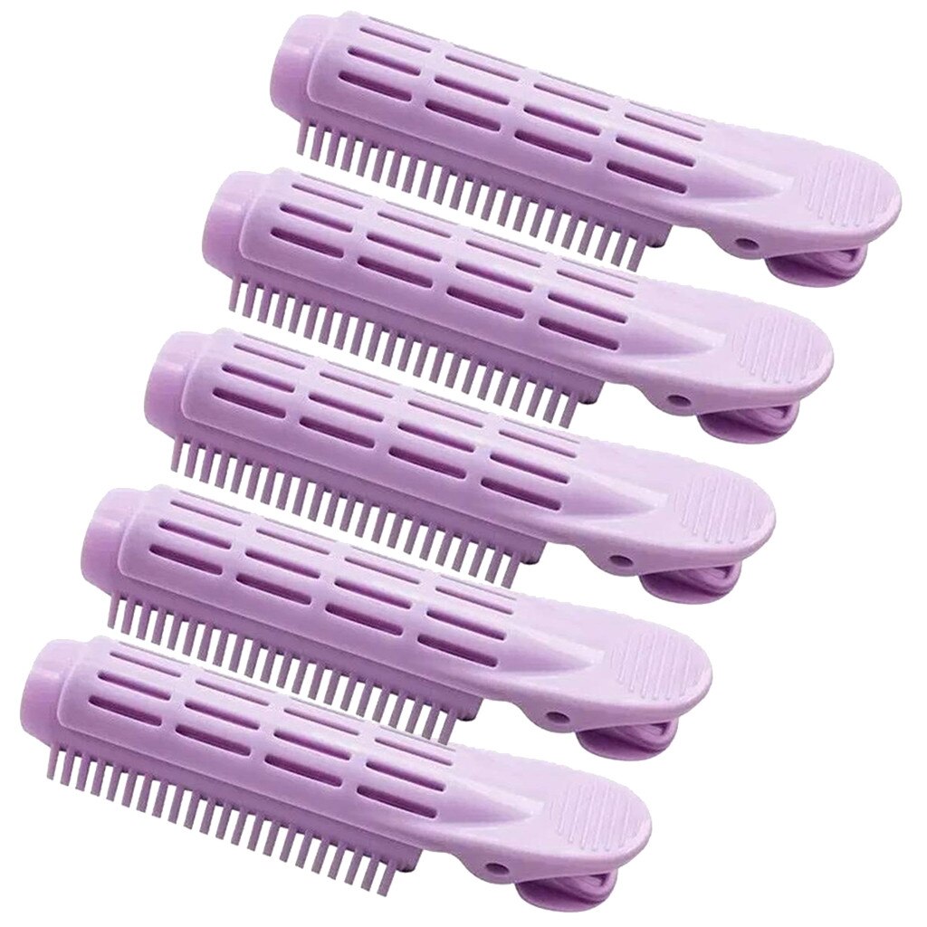 5pc pince à bigoudi auto-prise Volume pince à bigoudi cheveux naturellement bouclés coiffure: Purple