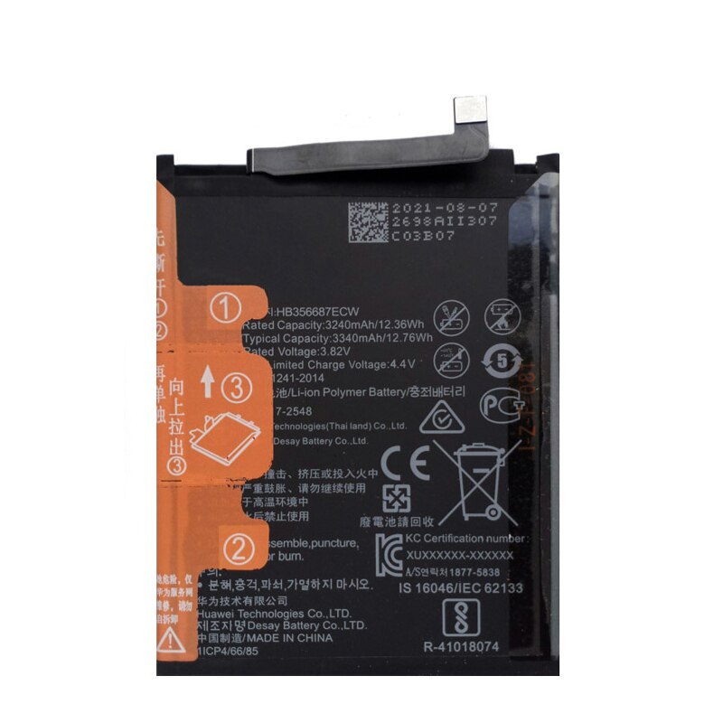 Batería 100% Original para Huawei Mate 10 Lite P30 Lite G10 / Nova 2 Plus 2i 3i 4e / Honor 9i 7X, 3340mAh, HB356687ECW, novedad
