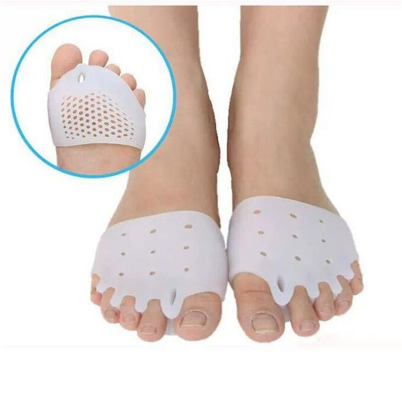 Plantillas de silicona para el antepié, separador de dedos, alivio del dolor de zapatos, Corrector de Hallux Valgus, cojín de Gel, calcetines de protección