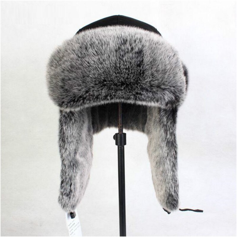 B-8432 Man Bomber Hat Adult Ski Cap Winter Bomber Hats Earflap Fur Hats Russian Ushanka Hat