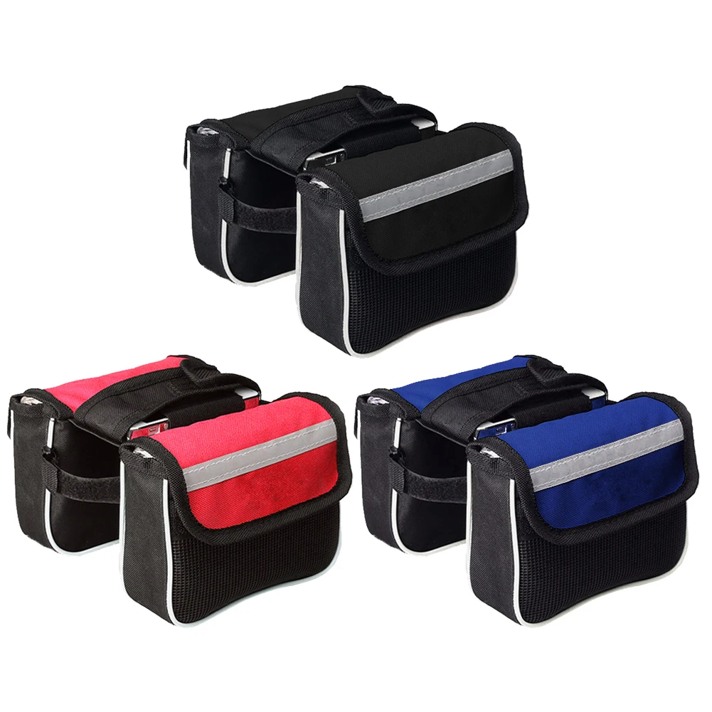 Bolsas para tubo delantero de bicicleta, funda impermeable para teléfono móvil, bolsa para SILLÍN de ciclismo de montaña, paquete de accesorios para bicicleta