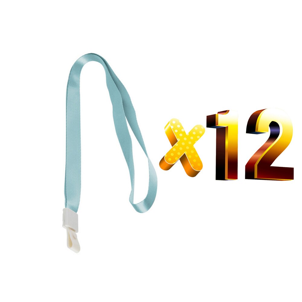 Lot 12pcs Color ID Card Holder Lanyards Soft Hook Badge Holder Strap Safe Neck Hanging Rope Wide Lanyard: Green Lanyard