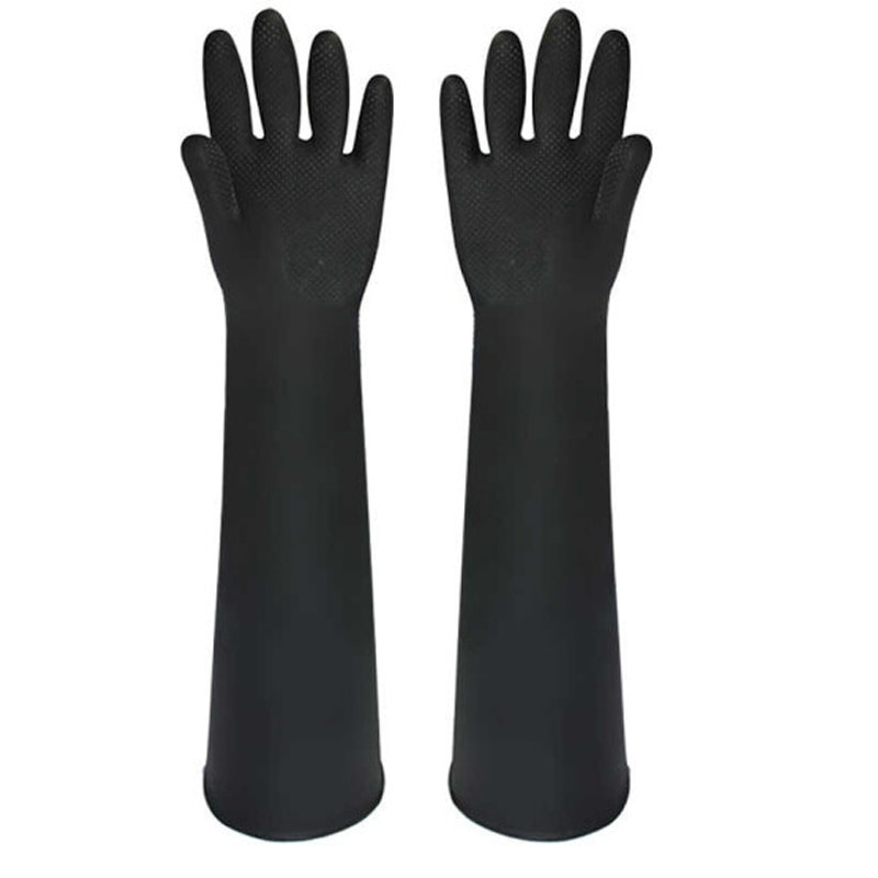 Industriële Handschoenen Chemische Rubber Lange Beschermende Handschoenen Zuur Alkali Olie Slip Waterdichte Latex Veiligheid Werk 45Cm