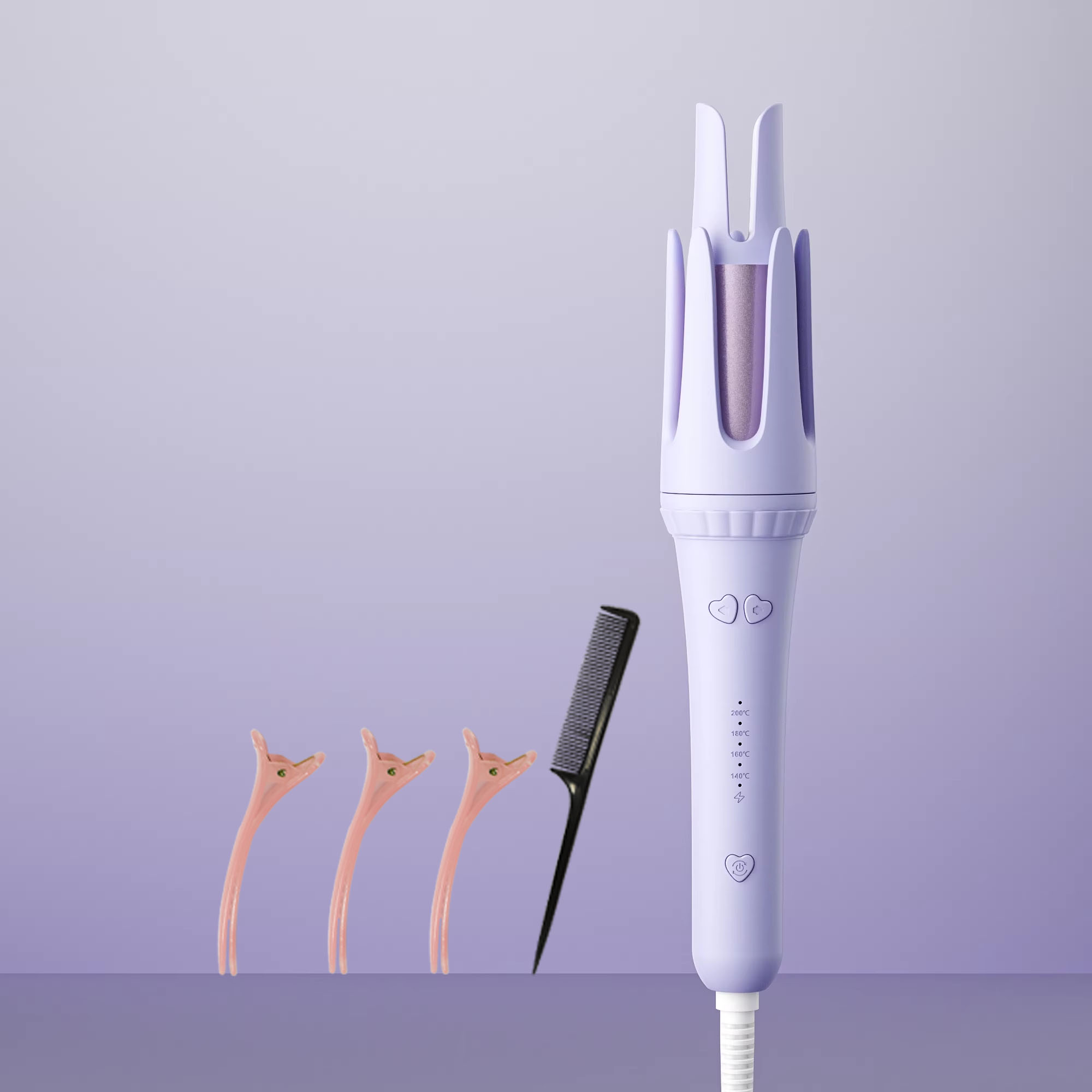 Automatic Hair Curling Iron 32mm Hair Curler Ceramic Rotating Hair Waver Curling Tool Hair curler for long hair: PURPLE / US