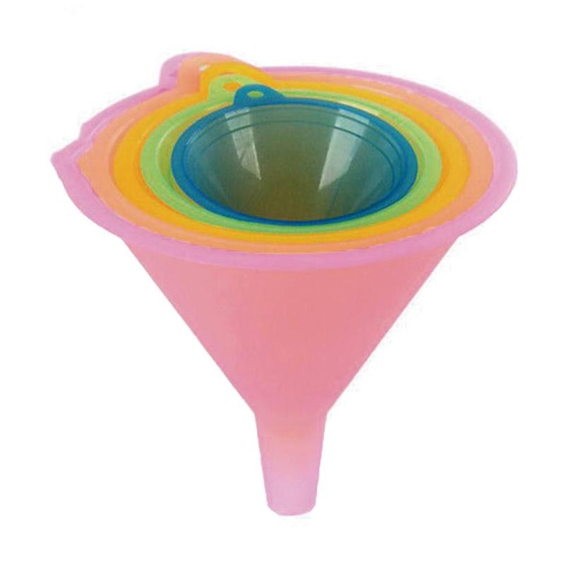5Pcs/Lot Colorful Plastic Funnel Small Medium Large Set Small funnel Oil Variety Variety Liquid Medium Kitchen Oil Large Li O1Y6