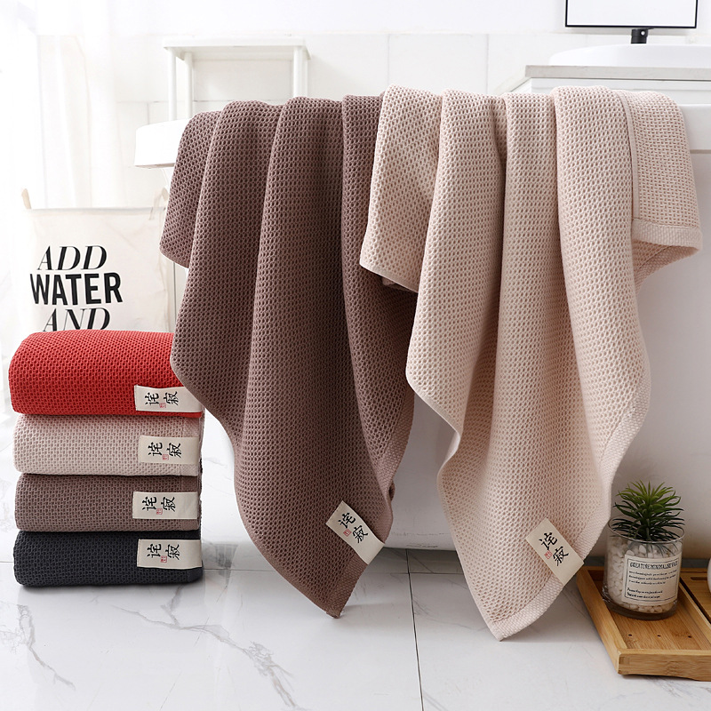 Toalla de gofrado de , accesorios de baño, toalla absorbente de color sólido, fuerte, después del ejercicio, 70x140cm