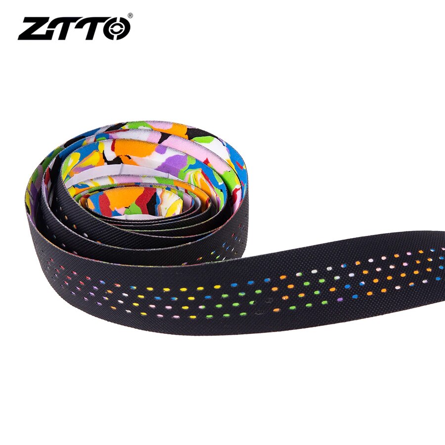 ZTTO-Cinta adhesiva antivibración, de , para Barra de bicicleta de carretera, EVA PU, con revestimiento colorido y 2 tapones