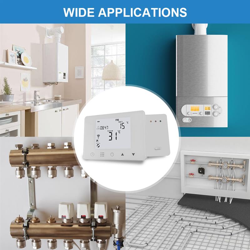 Wifi gasketel verwarmingsthermostaat set slimme wifi temperatuurregelaar voor boilers werk rf regelfunctie