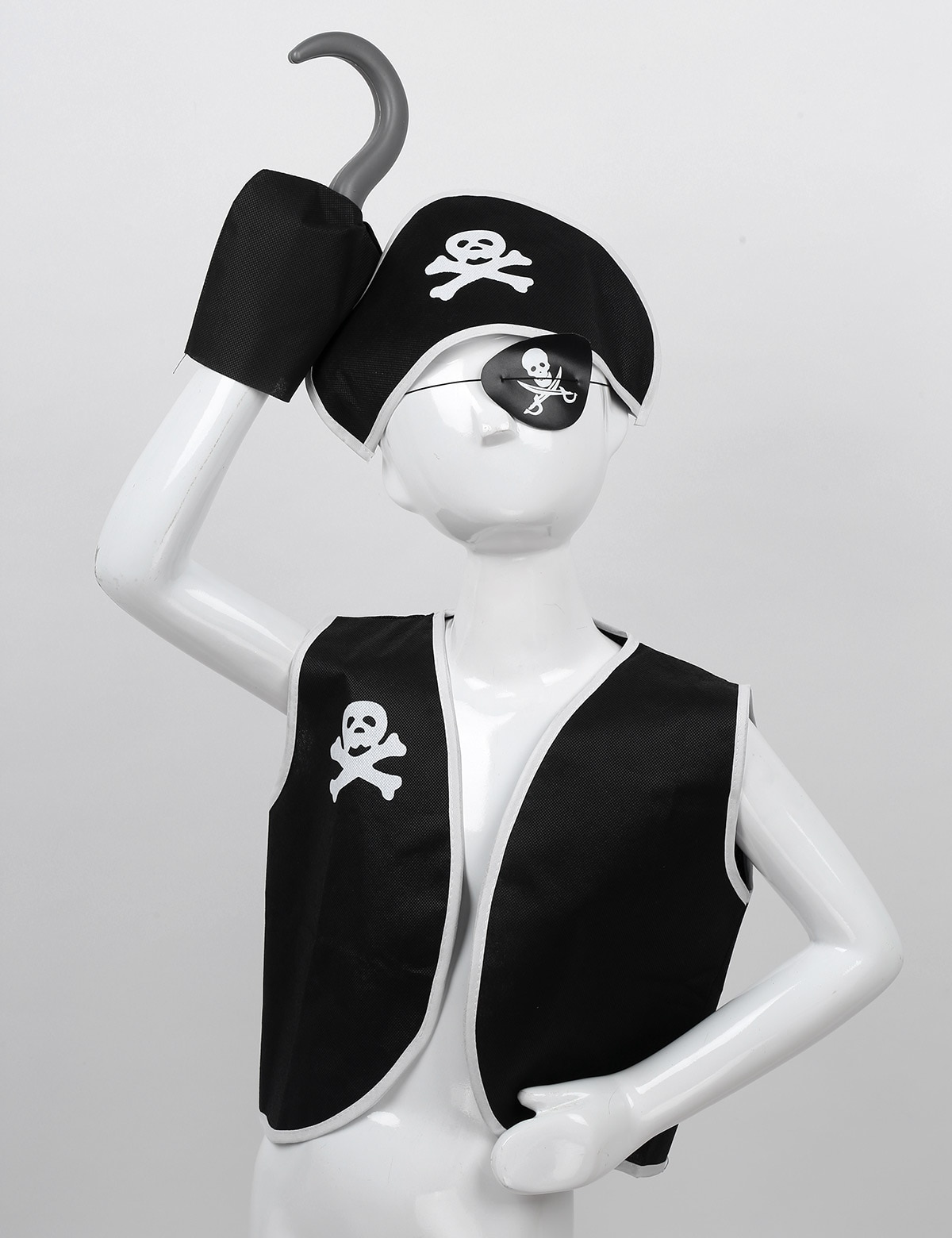 5Pcs Kids Halloween Costume Pirate Role Play Dress Up Set for Boys Girls Prom costumes Unisex Top Sleeveless Vest with hat