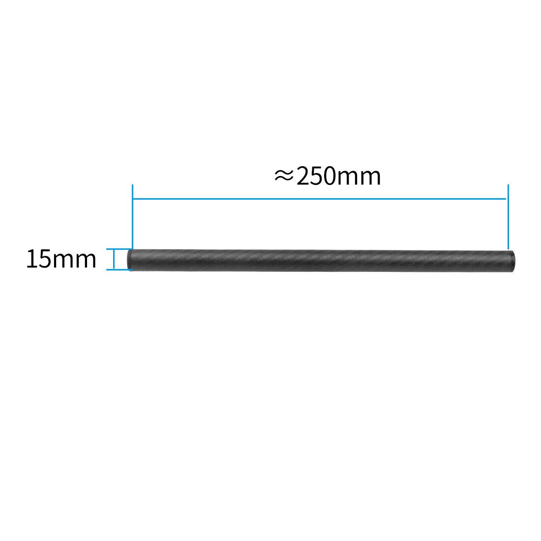 1Pcs 10Cm/25Cm/30Cm/40Cm Carbon Fiber Buis Staaf Voor Dia 15mm Rod Rail System Follow Focus Camera Kooi Kit: 250mm